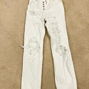 Pacsun white ripped high waist jeans. Size 24. Like new